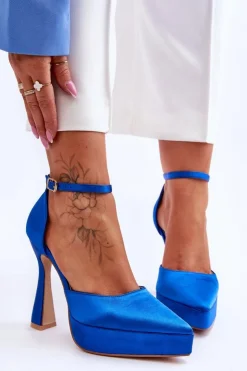 Boto Czółenka Na Platformie|Czółenka Klasyczne*Modne Czółenka Na Szerszej Szpilce Niebieskie Madness