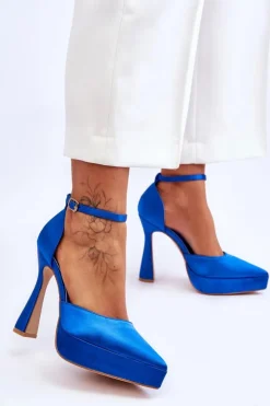 Boto Czółenka Na Platformie|Czółenka Klasyczne*Modne Czółenka Na Szerszej Szpilce Niebieskie Madness