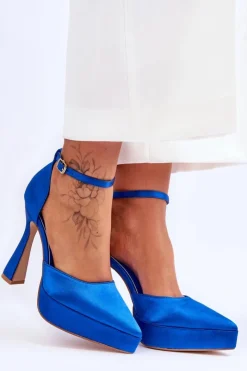 Boto Czółenka Na Platformie|Czółenka Klasyczne*Modne Czółenka Na Szerszej Szpilce Niebieskie Madness