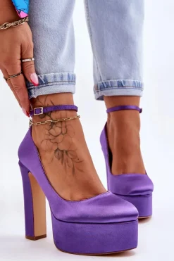 Best Boto Modne Czółenka Na Wysokim Słupku Fioletowe Hayden
