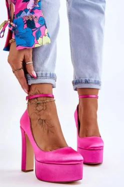 Boto Czółenka Na Platformie|Czółenka Na Słupku*Modne Czółenka Na Wysokim Słupku Fuksja Hayden