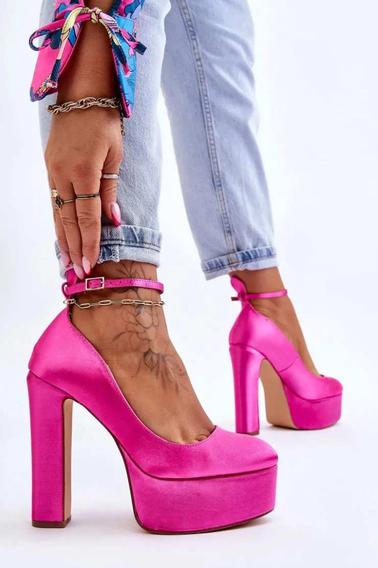 Boto Czółenka Na Platformie|Czółenka Na Słupku*Modne Czółenka Na Wysokim Słupku Fuksja Hayden