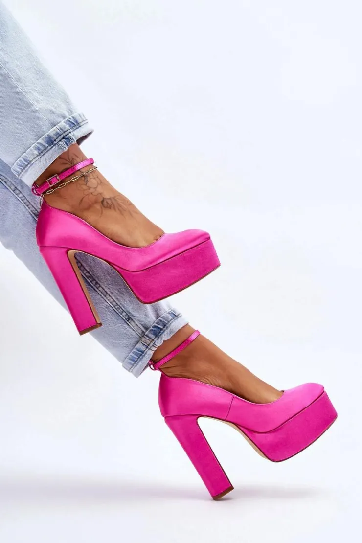 Boto Czółenka Na Platformie|Czółenka Na Słupku*Modne Czółenka Na Wysokim Słupku Fuksja Hayden