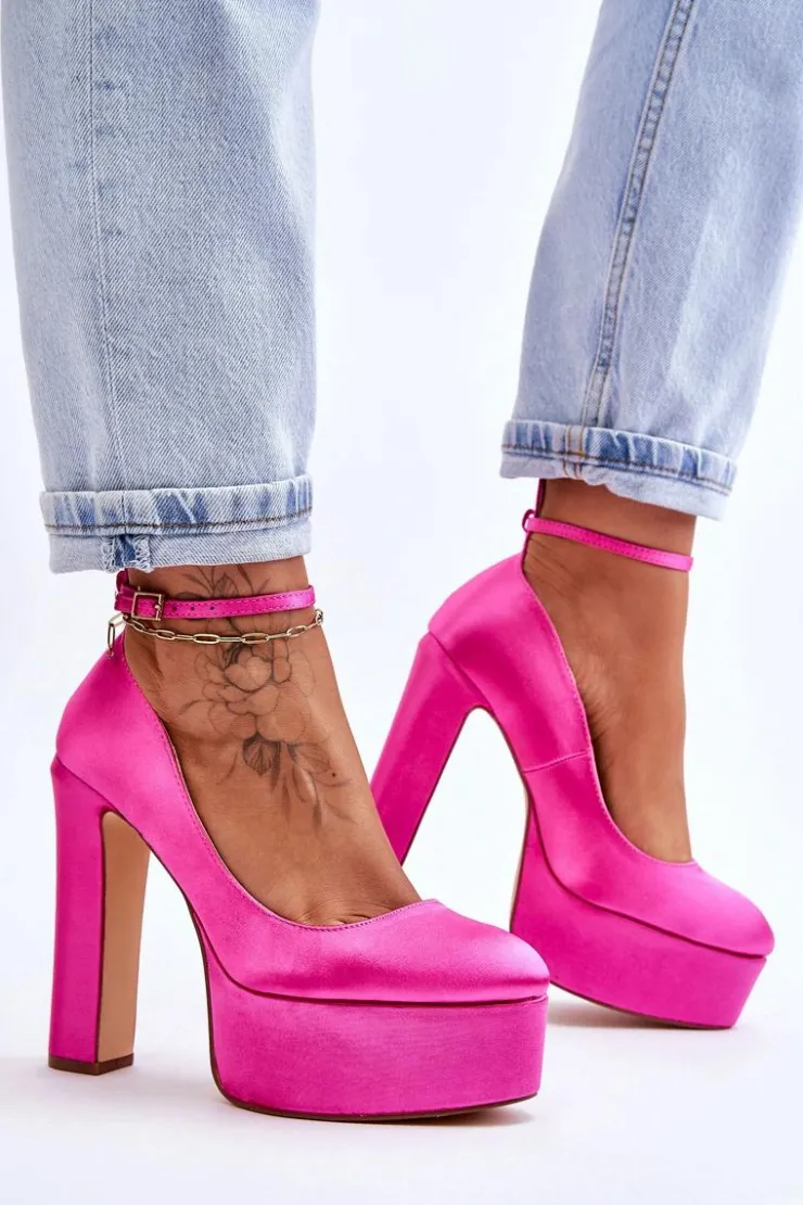 Boto Czółenka Na Platformie|Czółenka Na Słupku*Modne Czółenka Na Wysokim Słupku Fuksja Hayden