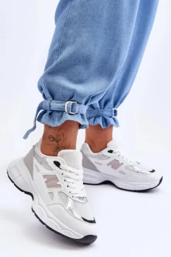 Outlet Boto Modne Damskie Buty Sportowe Z Siateczką Białe Venice