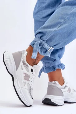 Outlet Boto Modne Damskie Buty Sportowe Z Siateczką Białe Venice