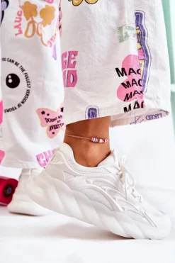 Boto Sneakersy Damskie*Modne Damskie Buty Sportowe Sneakersy Białe Sollero