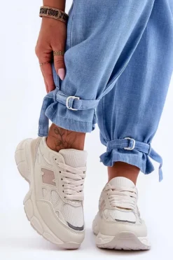 Damskie Boto Modne Damskie Buty Sportowe Z Siateczką Beżowe Venice