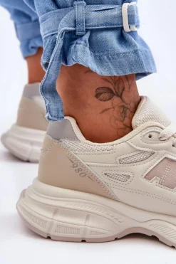 Damskie Boto Modne Damskie Buty Sportowe Z Siateczką Beżowe Venice