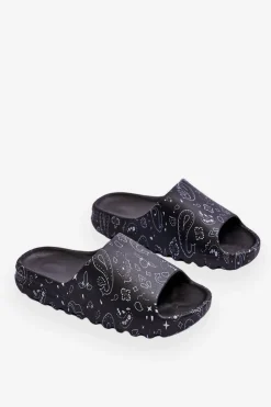 Sale Boto Modne Damskie Klapki Na Masywnej Platformie Czarne Lorette