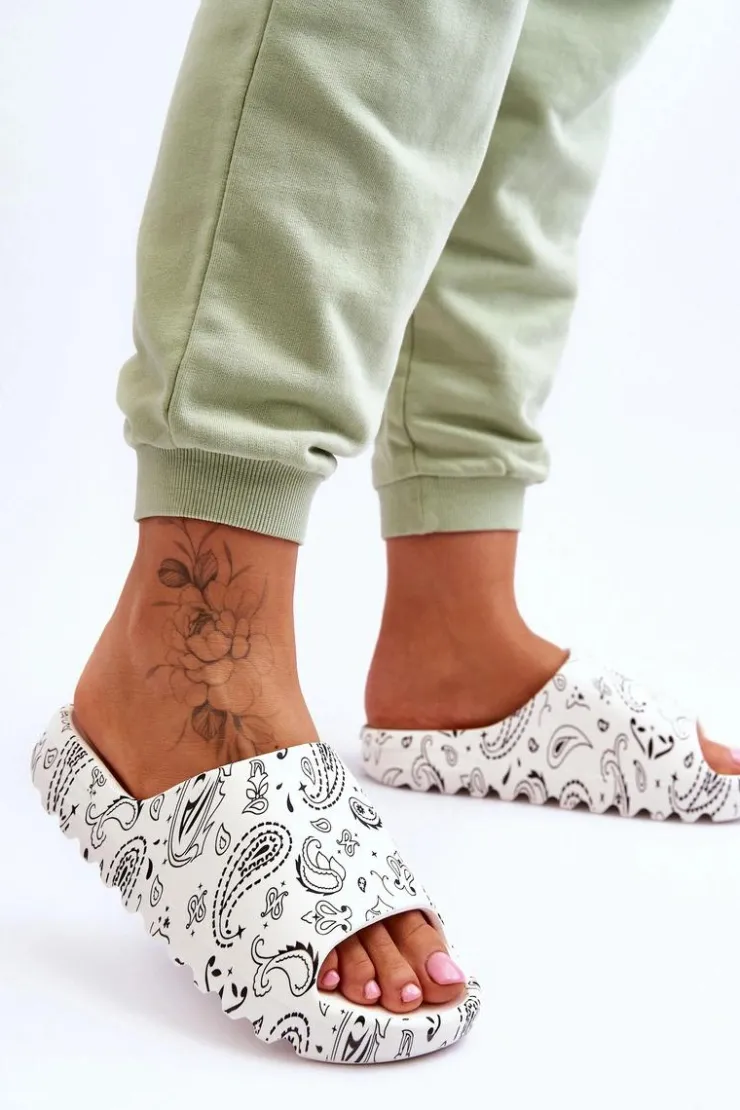 Damskie Boto Modne Damskie Klapki Na Masywnej Platformie Białe Lorette