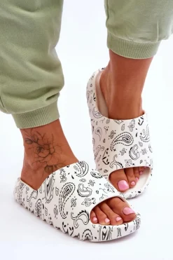 Damskie Boto Modne Damskie Klapki Na Masywnej Platformie Białe Lorette