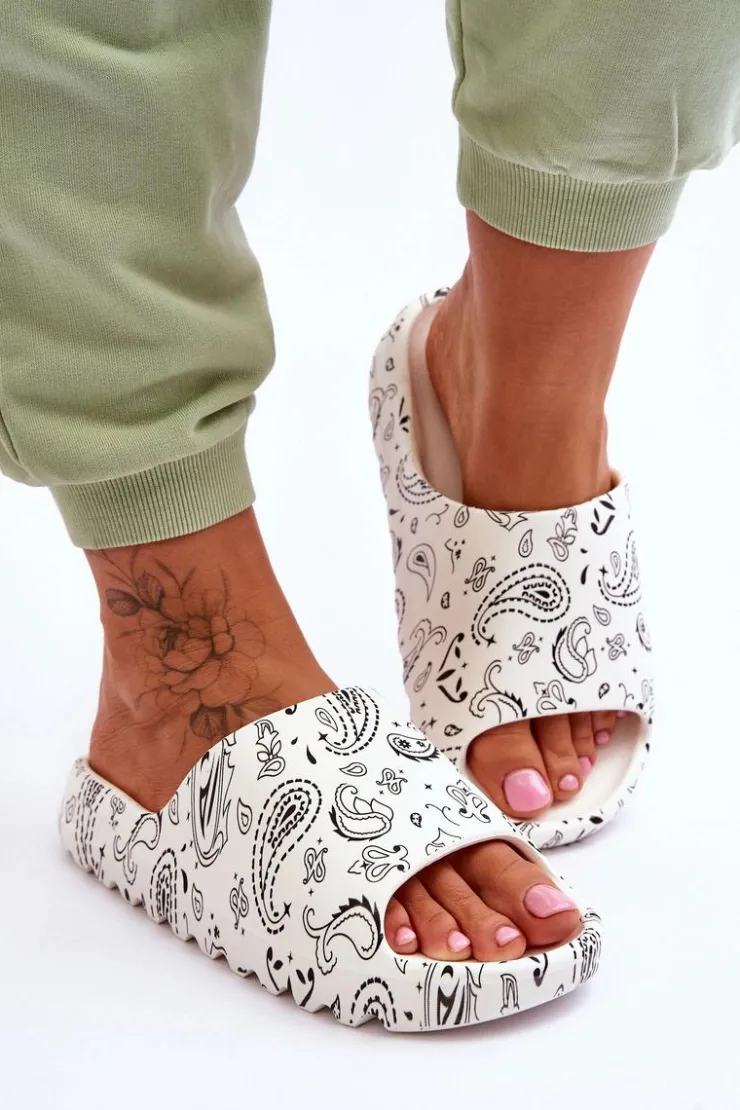 Damskie Boto Modne Damskie Klapki Na Masywnej Platformie Białe Lorette