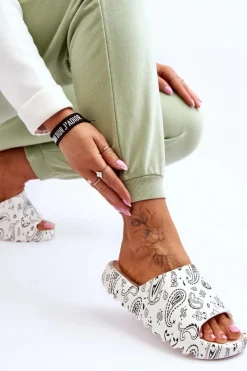 Damskie Boto Modne Damskie Klapki Na Masywnej Platformie Białe Lorette