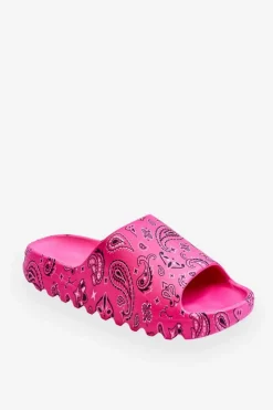 Boto Klapki Na Platformie*Modne Damskie Klapki Na Masywnej Platformie Fuksja Lorette