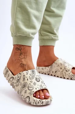 Boto Klapki Na Platformie*Modne Damskie Klapki Na Masywnej Platformie Beżowe Lorette