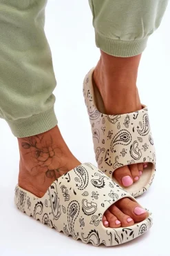 Boto Klapki Na Platformie*Modne Damskie Klapki Na Masywnej Platformie Beżowe Lorette