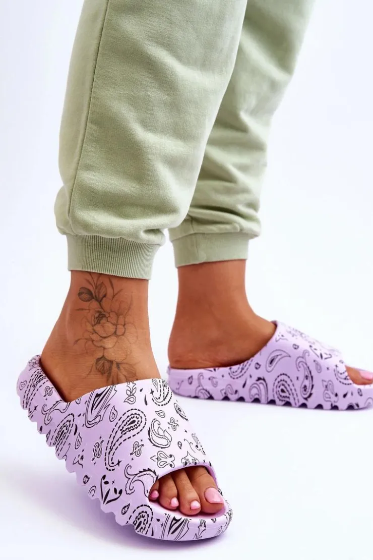 Damskie Boto Modne Damskie Klapki Na Masywnej Platformie Fioletowe Lorette