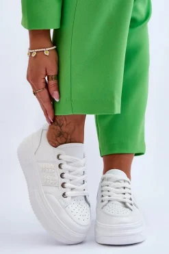 Boto Buty Sportowe Na Platformie|Sneakersy Damskie*Modne Damskie Sneakersy Na Platformie Białe Claribel