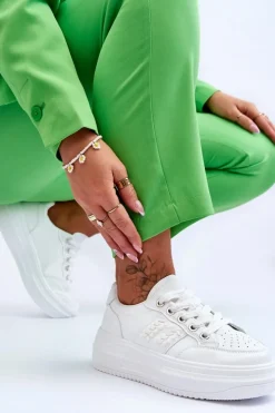 Boto Buty Sportowe Na Platformie|Sneakersy Damskie*Modne Damskie Sneakersy Na Platformie Białe Claribel