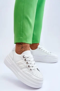 Boto Buty Sportowe Na Platformie|Sneakersy Damskie*Modne Damskie Sneakersy Na Platformie Białe Claribel