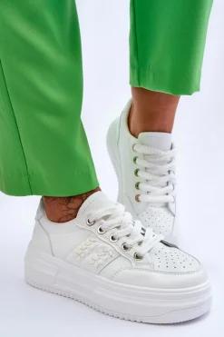 Boto Buty Sportowe Na Platformie|Sneakersy Damskie*Modne Damskie Sneakersy Na Platformie Białe Claribel