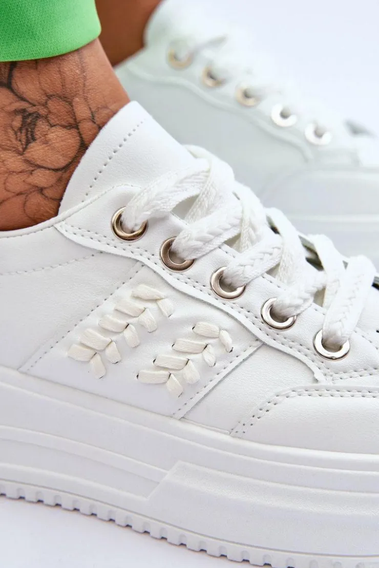 Boto Buty Sportowe Na Platformie|Sneakersy Damskie*Modne Damskie Sneakersy Na Platformie Białe Claribel