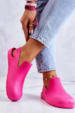 Boto Modne Gumowe Chodaki Fuksja Meriko