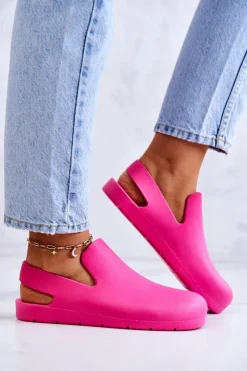Boto Modne Gumowe Chodaki Fuksja Meriko