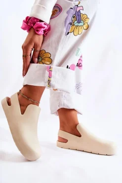 Online Boto Modne Gumowe Chodaki Jasnobeżowe Meriko