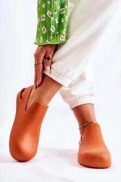 Boto Sandały Gumowe|Klapki Damskie Klasyczne*Modne Gumowe Chodaki Pomarańczowe Meriko Pomarańczowy