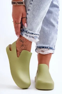 New Boto Modne Gumowe Chodaki Zielone Meriko Zielony