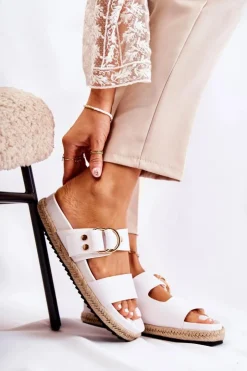 Damskie Boto Modne Klapki Damskie Białe Penelopa