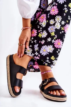 Damskie Boto Modne Klapki Damskie Czarne Penelopa