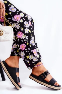 Damskie Boto Modne Klapki Damskie Czarne Penelopa