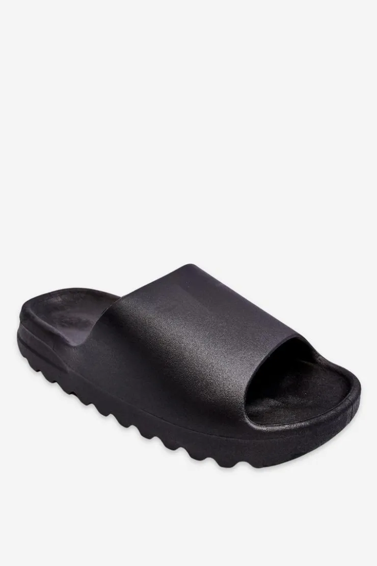 Outlet Boto Modne Klapki Na Platformie Czarne Estella