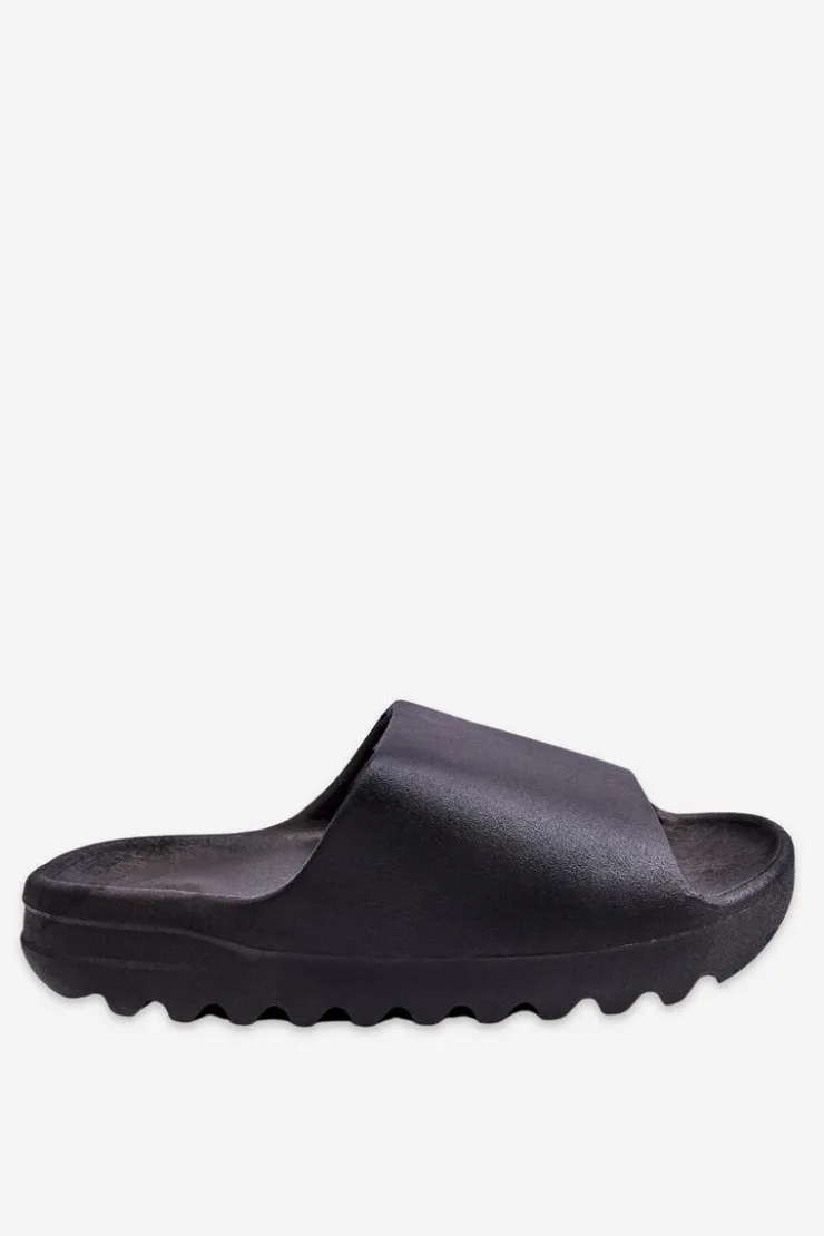 Outlet Boto Modne Klapki Na Platformie Czarne Estella