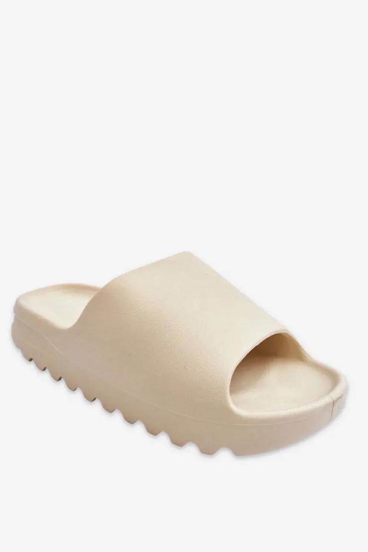 Damskie Boto Modne Klapki Na Platformie Jasnobeżowe Estella