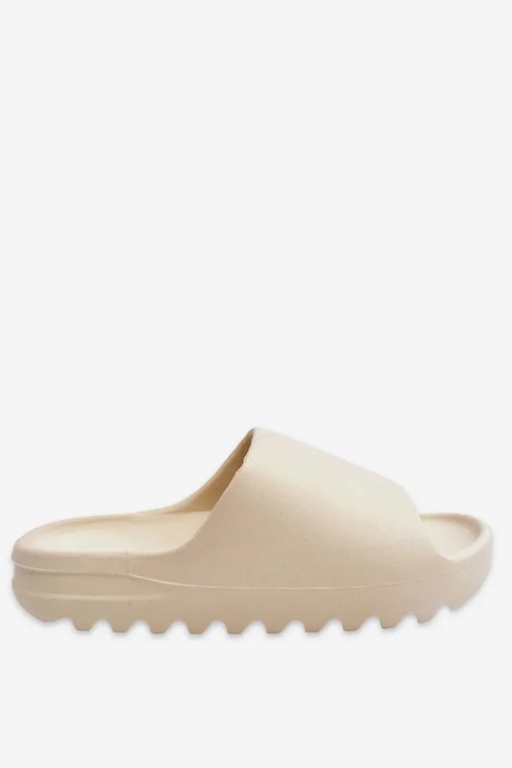 Damskie Boto Modne Klapki Na Platformie Jasnobeżowe Estella