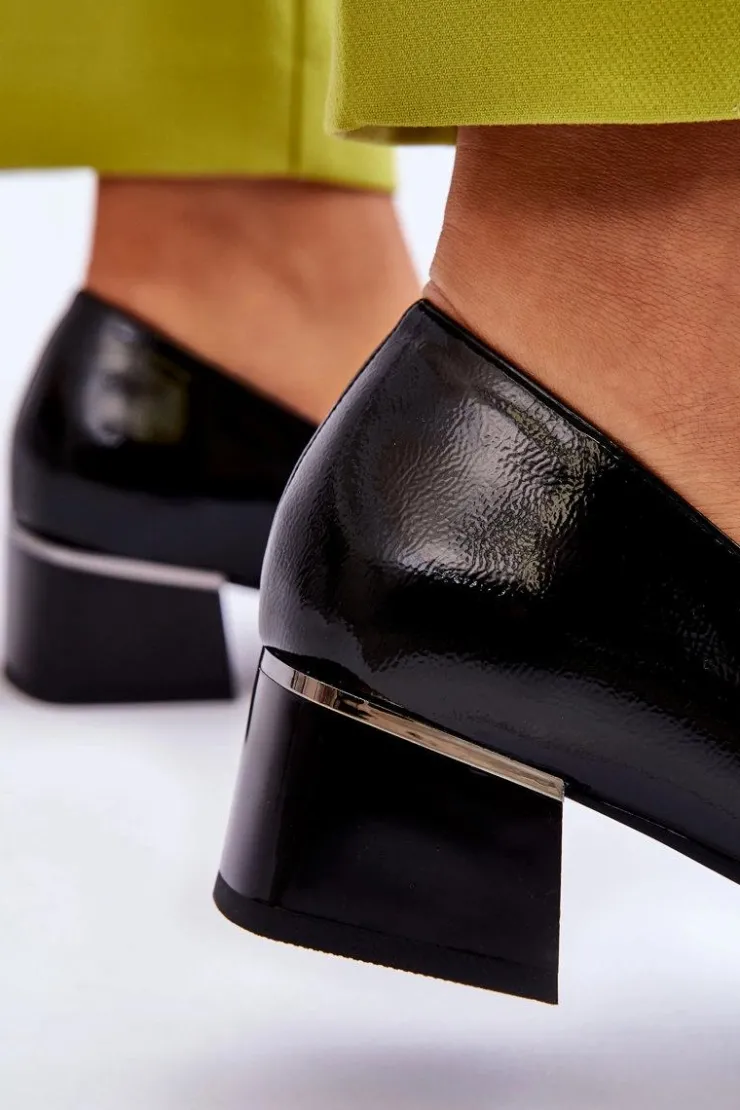 Clearance Buty damskie Vinceza Modne Lakierowane Czółenka Z Ozdobną Kokardą Czarne Shira