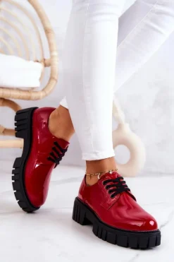 Boto Półbuty Lakierowane*Modne Lakierowane Półbuty La.Fi 210013R-LA Czerwone