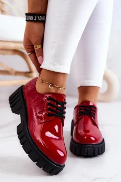 Boto Półbuty Lakierowane*Modne Lakierowane Półbuty La.Fi 210013R-LA Czerwone