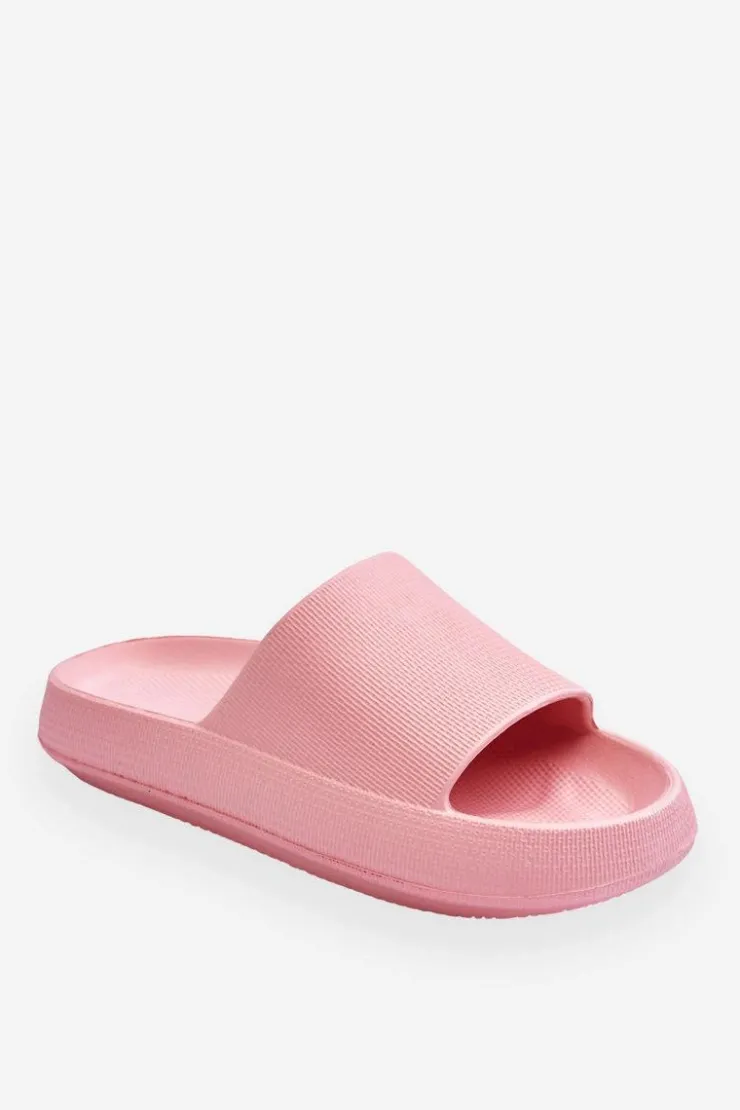 Damskie Boto Modne Lekkie Klapki Na Masywnej Podeszwie Różowe Rebel