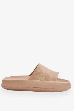 Boto Klapki Basenowe*Modne Lekkie Klapki Na Masywnej Podeszwie Beżowe Rebel
