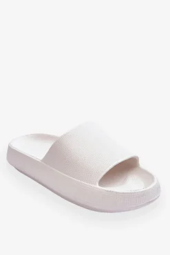 Boto Klapki Basenowe*Modne Lekkie Klapki Na Masywnej Podeszwie Białe Rebel