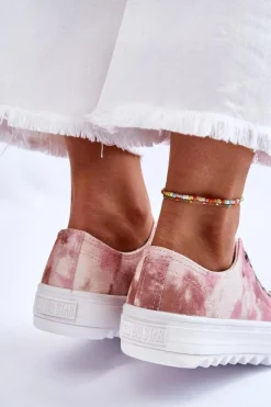 Best Big Star Shoes Modne Niskie Trampki Big Star LL274044 Różowo-Beżowe