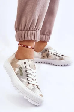 Big Star Shoes Trampki Damskie Big Star|Trampki Damskie Niskie*Modne Niskie Trampki Big Star LL274043 Biało-Szare