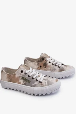 Big Star Shoes Trampki Damskie Big Star|Trampki Damskie Niskie*Modne Niskie Trampki Big Star LL274043 Biało-Szare