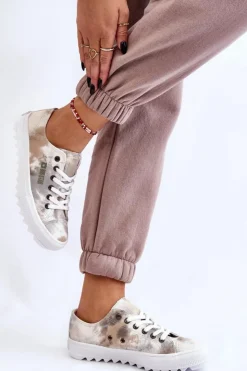 Big Star Shoes Trampki Damskie Big Star|Trampki Damskie Niskie*Modne Niskie Trampki Big Star LL274043 Biało-Szare