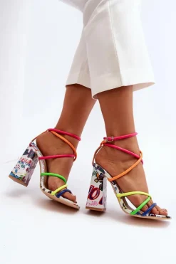 Boto Sandały Na Obcasie*Modne Sandały Na Obcasie Multikolor Josette